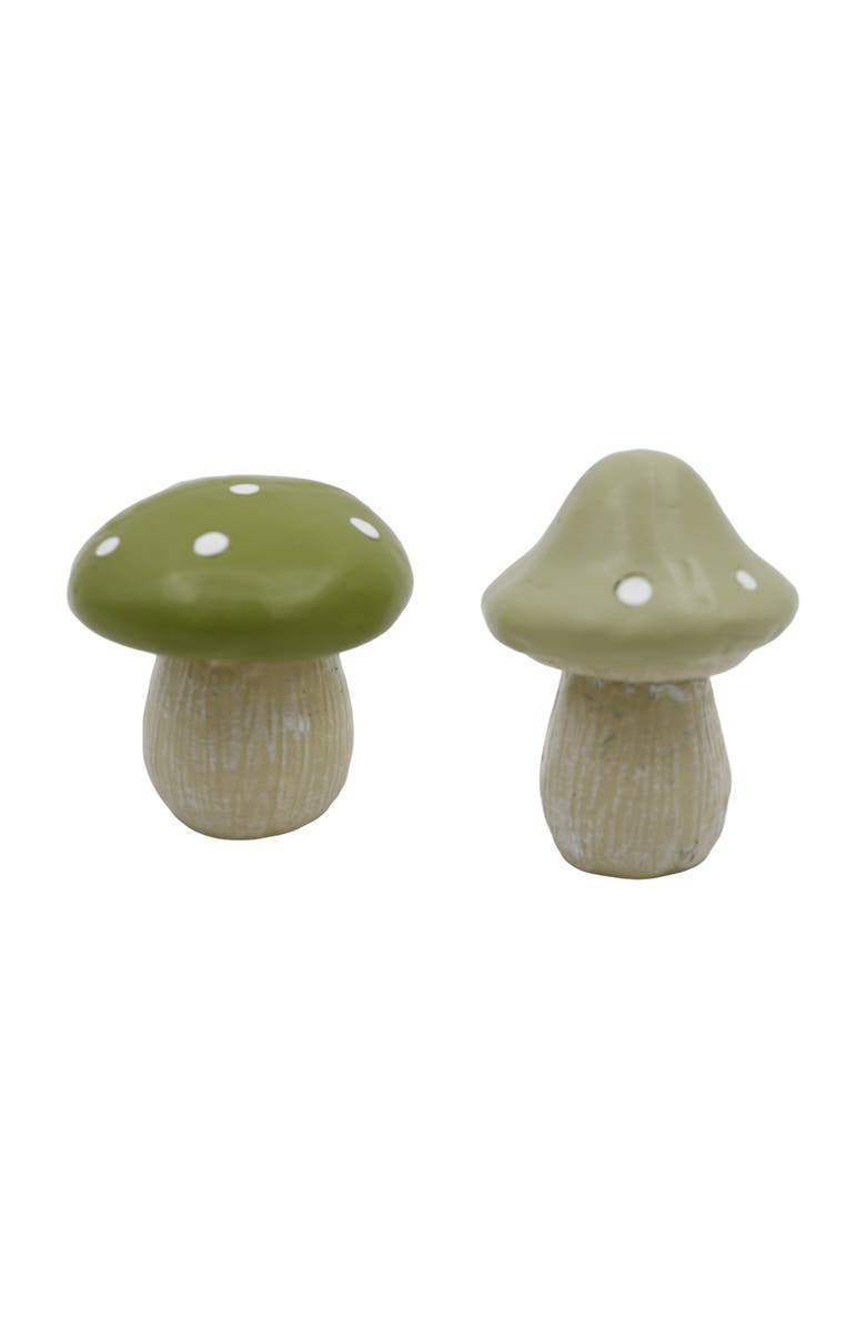 Transpac Resin Mini Green Mushrooms Set of 12 for Spring Home Decor, Alternate, color, Green