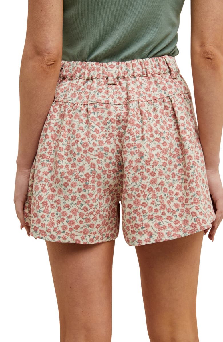 WISHLIST Flora Pleated Shorts, Alternate, color, Cream/ Mauve