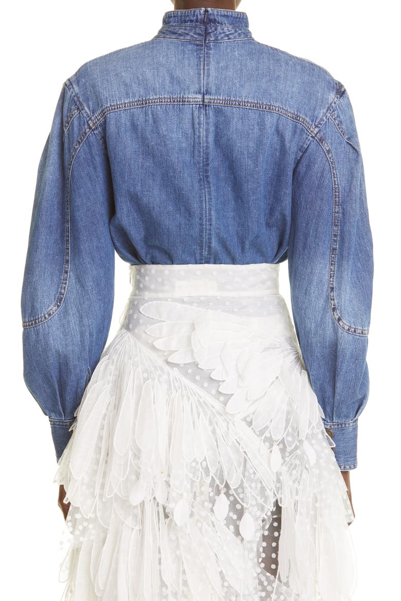 Rhythmic Denim Tuxedo Shirt, Alternate, color, HIGH TIDE