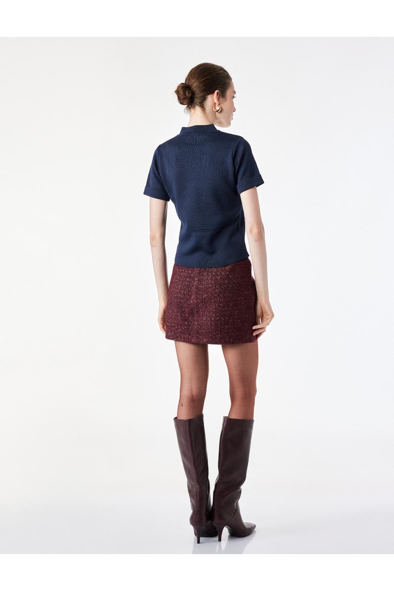 Mini Tweed Skirt, Alternate, color, BORDEUX