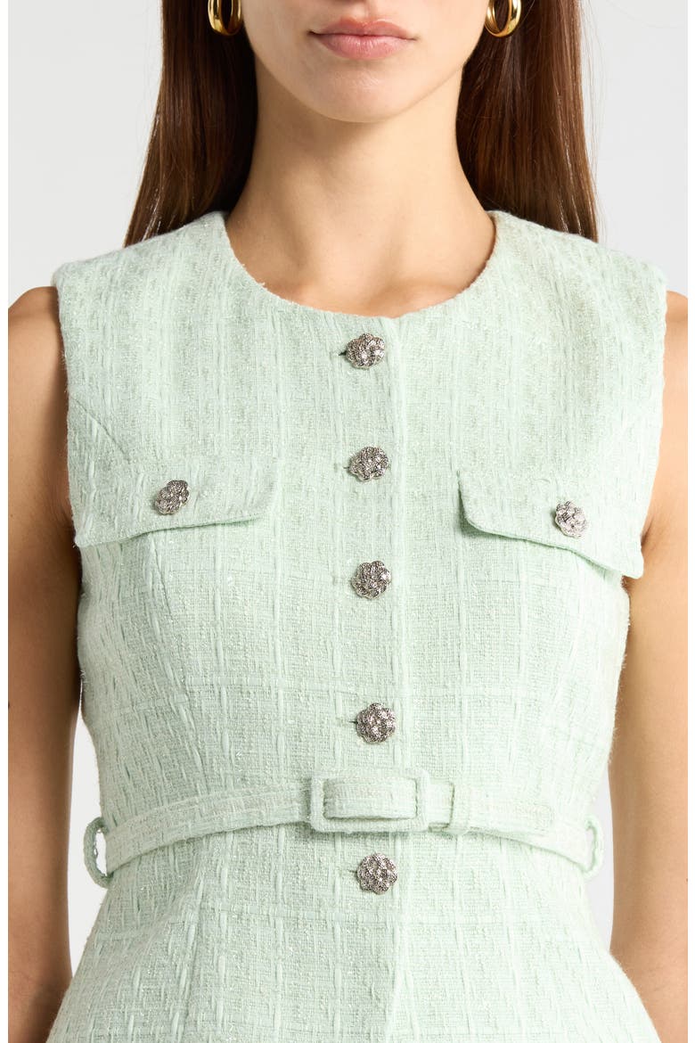 Kelson Belted Tweed Vest, Alternate, color, MINT