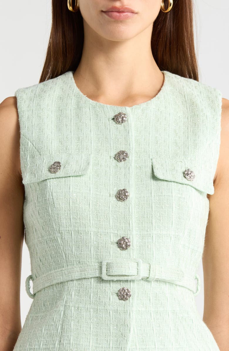 ASTR the Label Kelson Belted Tweed Vest, Alternate, color, Mint