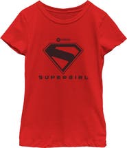 Supergirl Girl's Supergirl Official Shield Black Logo Graphic T-Shirt