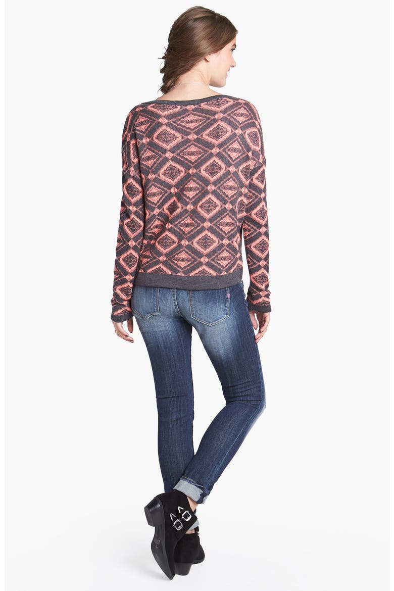 Destroyed Skinny Jeans, Alternate, color, DARK WASH