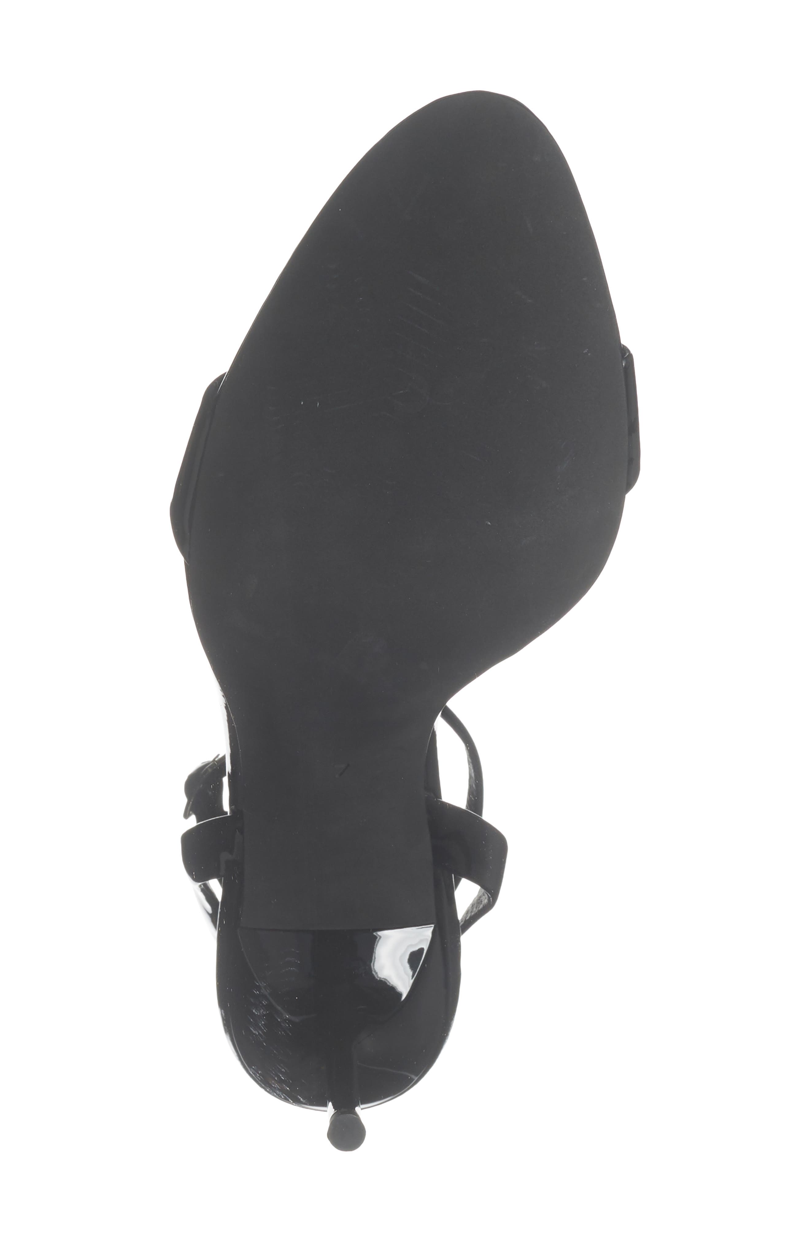 Jeffrey Campbell Blossmz Ankle Strap Satin Sandal, Alternate, color, Black Patent