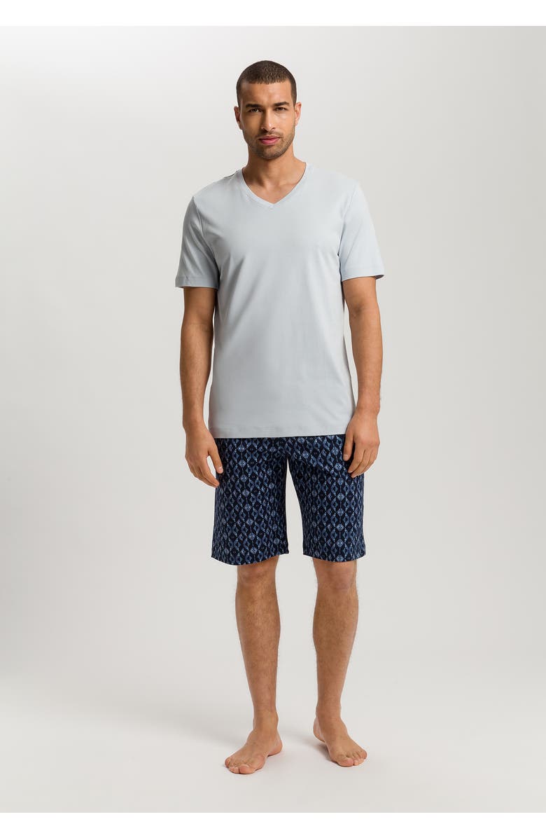 Hanro Night And Day Cotton Pajama Set, Alternate, color, Blue Diamonds