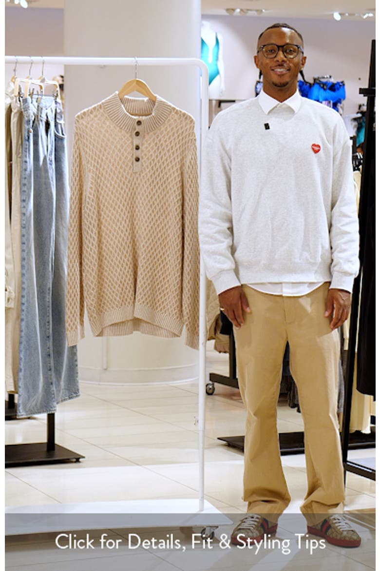 Cross Cable Button Neck Sweater video