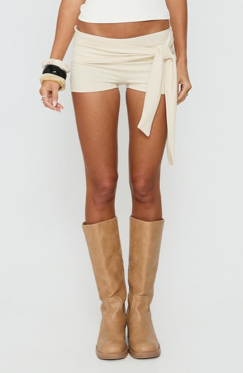 Daily Define Ruched Tie Side Micro Shorts