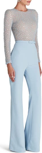 Misha Beaded Long Sleeve Wide Leg Jumpsuit