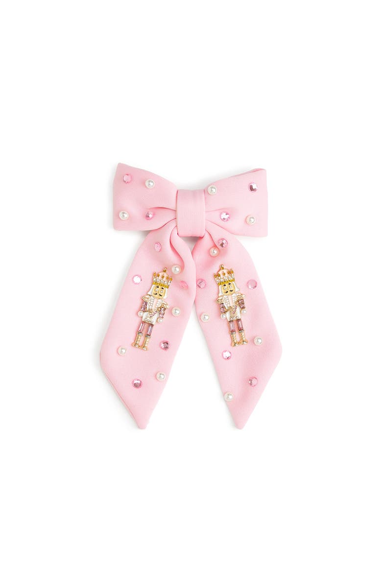 Nutcracker Christmas Gemstone Clip, Main, color, Pink