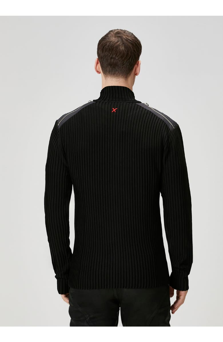 PCFG Knit Cardigan With Zip Detail, Alternate, color, Black