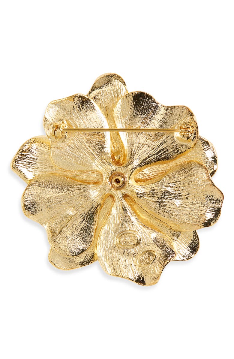 Kenneth Jay Lane Dogwood Flower Brooch, Alternate, color, Gold
