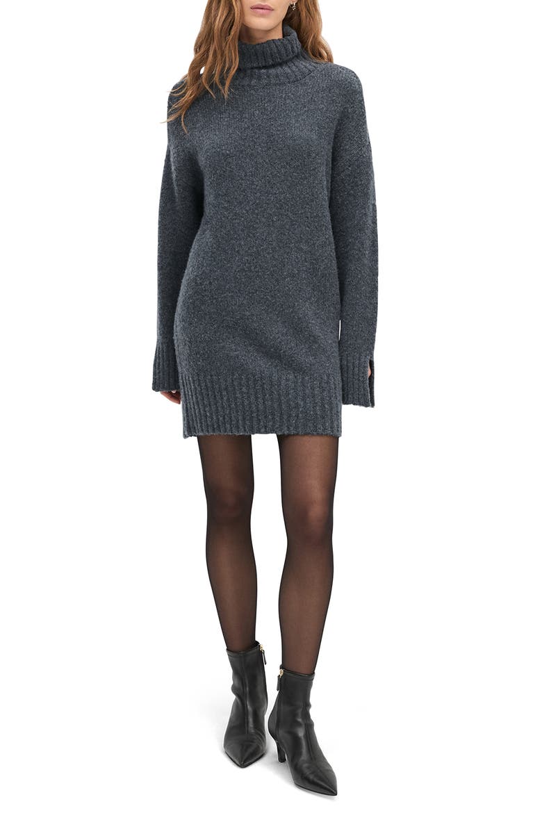 The St. James Long Sleeve Turtleneck Wool Blend Sweater Dress, Main, color, LONDON FOG