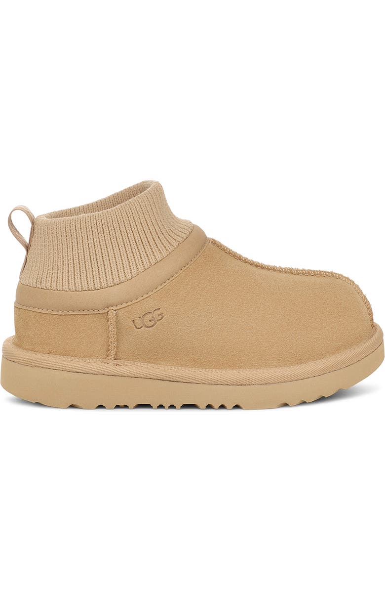 UGG<sup>®</sup> Kids' Classic Ultra Stretch Cuff Bootie, Alternate, color, Mustard Seed