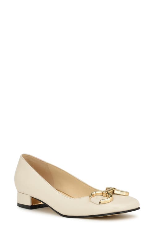 Nine West Works Square Toe Pump In White