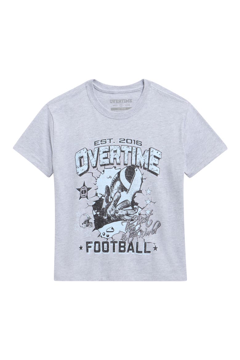 Kids' Football Break Graphic T-Shirt, Main, color, GREY