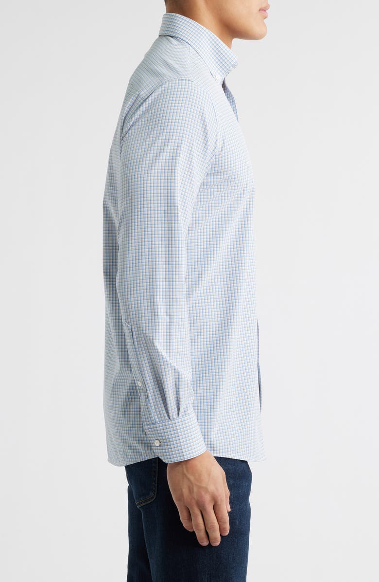 Peter Millar Crown Crafted Rollins Performance Poplin Sport Shirt, Alternate, color, Fountain Blue