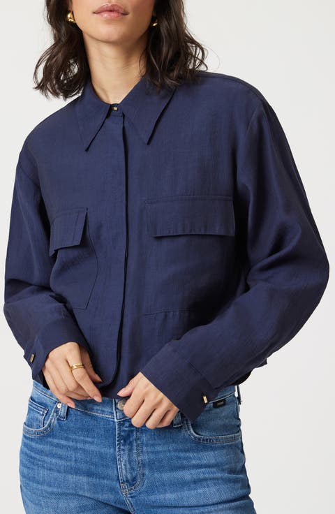 Crop Button-Up Shirt