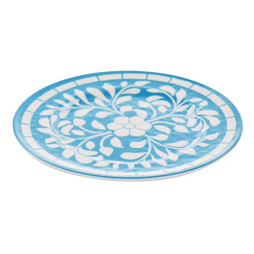 Elama Telly 12 Piece Melamine Dinnerware Set In Blue