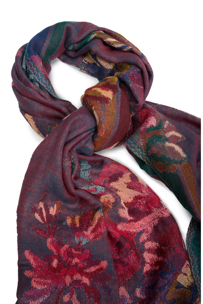 Floral Fringe Scarf, Alternate, color, FLORAL MULTI