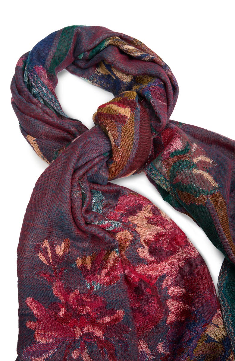 SAACHI Floral Fringe Scarf, Alternate, color, Floral Multi