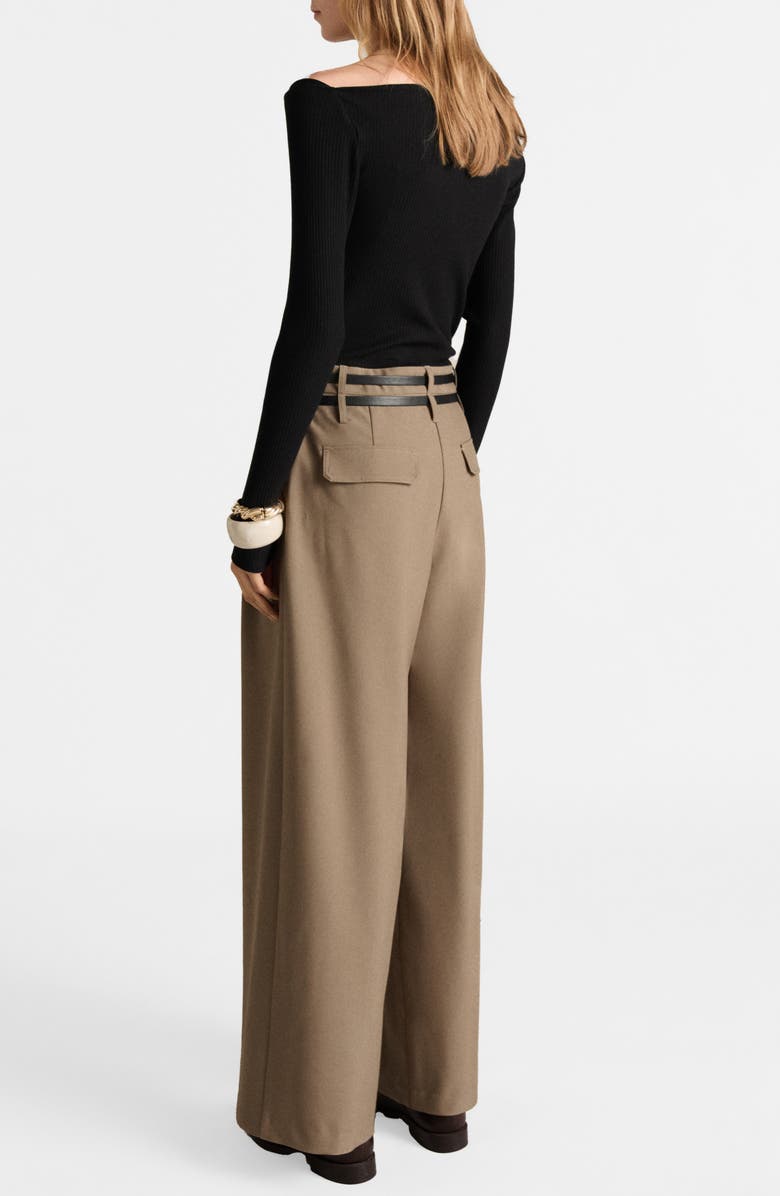 MANGO Wallis Mixed Media Belted Jumpsuit, Alternate, color,