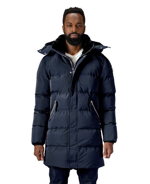 Woodpecker Penguin Long Length Quilted Coat In Blue