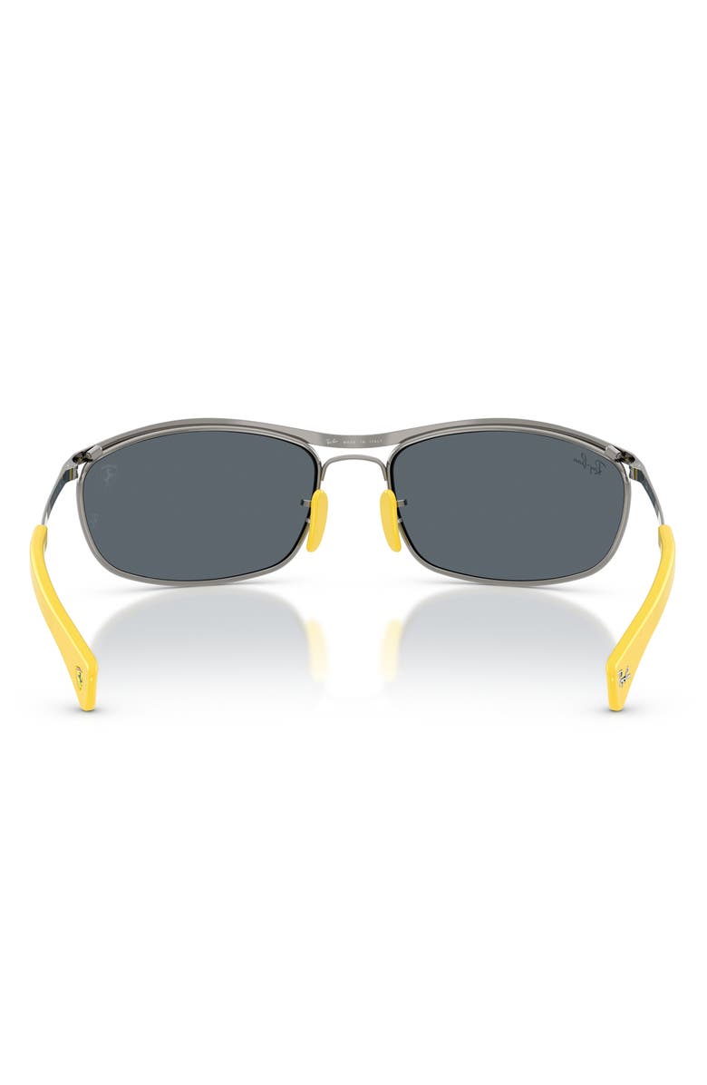 Ray-Ban x Ferrari 62mm Oversize Oval Sunglasses, Alternate, color, Gunmetal / Blue