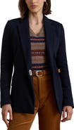 Lauren Ralph Lauren Herringbone Jacquard Buckle Blazer