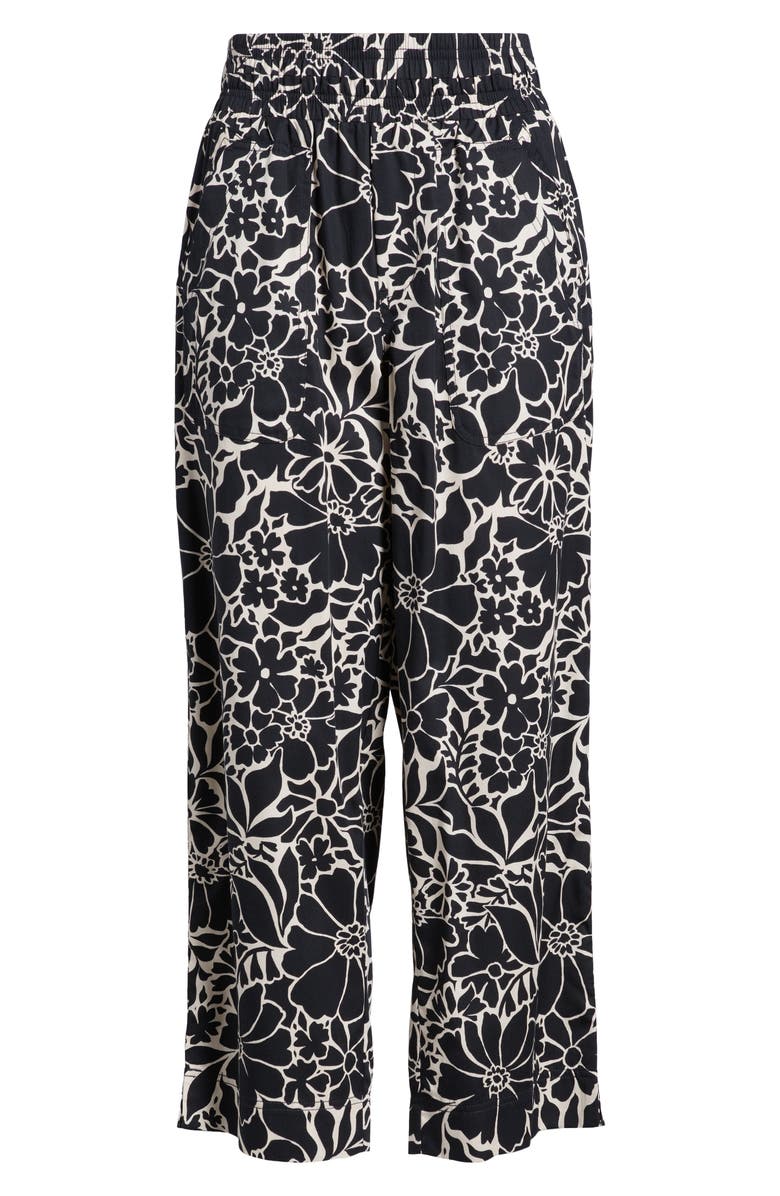 Wit & Wisdom Floral Cotton Blend Crop Pants, Alternate, color, Black Off White
