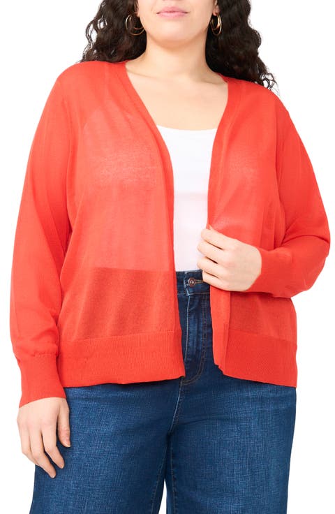 Tissue Knit Cardigan (Plus)