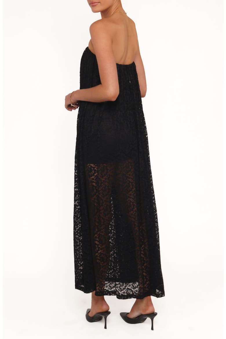 Davina Lace Strapless Maxi Dress, Alternate, color, BLACK LACE