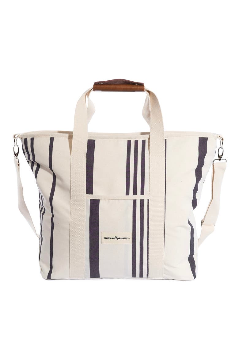Cooler Tote, Main, color, VINTAGE BLACK STRIPE