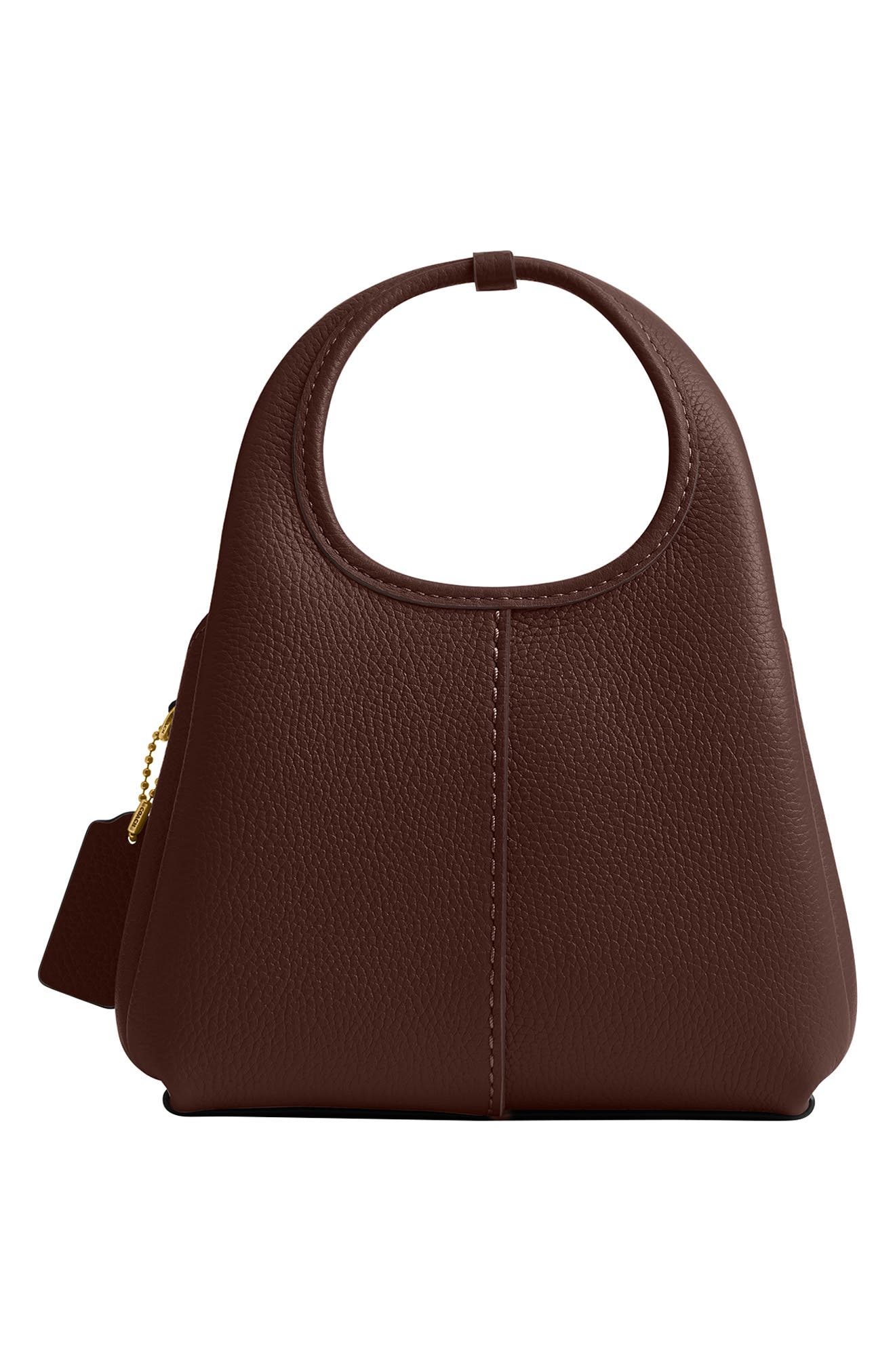 COACH Lana Polished Pebble Leather Shoulder Bag, Alternate, color, B4/Maple