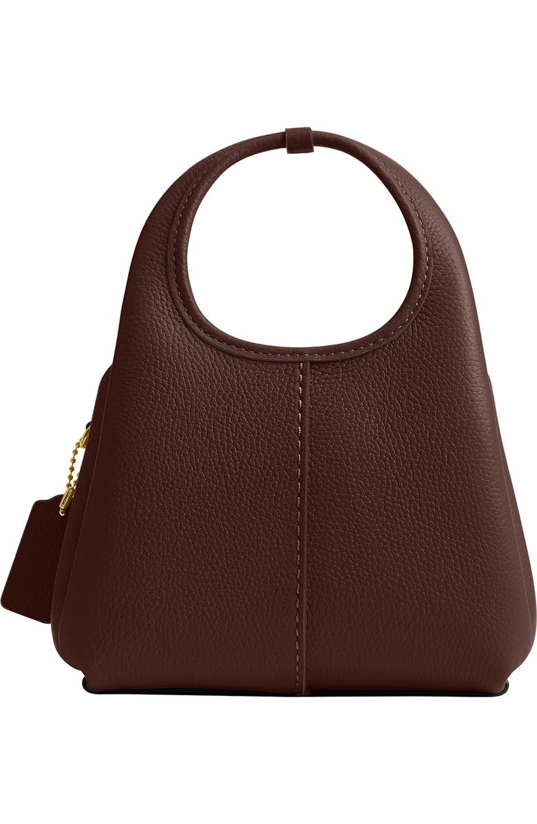 COACH Lana Polished Pebble Leather Shoulder Bag, Alternate, color, B4/ Maple