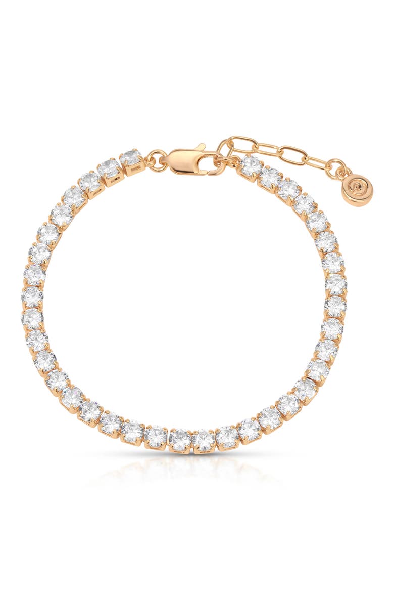 Single Row Cubic Zirconia Tennis Bracelet, Main, color, GOLD