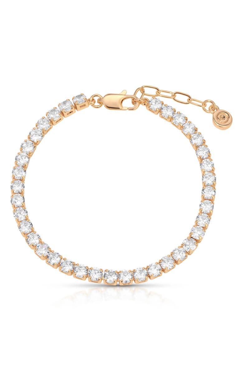 Ettika Single Row Cubic Zirconia Tennis Bracelet, Main, color, Gold
