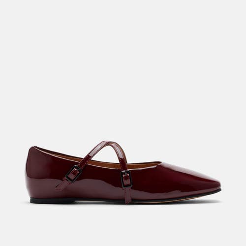 Marc Nolan Billie Patent Leather Mary Jane Flats In Burgundy