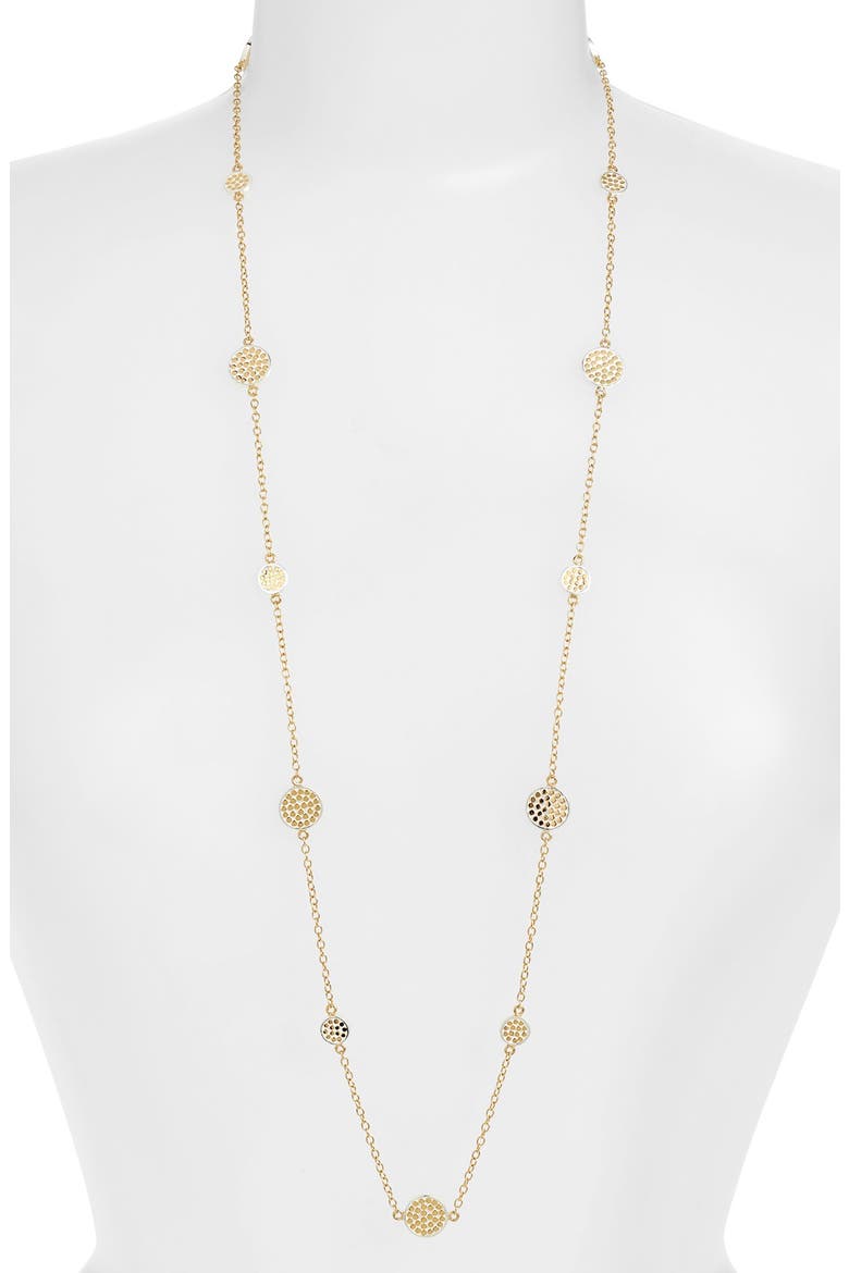 Long Multi Disc Station Necklace (Nordstrom Exclusive), Main, color, GOLD
