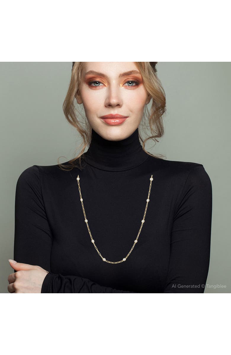 Bliss Diamond 4Ct Diamond 14k Gold 18" Paper Clip Diamonds By Yard Necklace lab Grown, Alternate, color, 