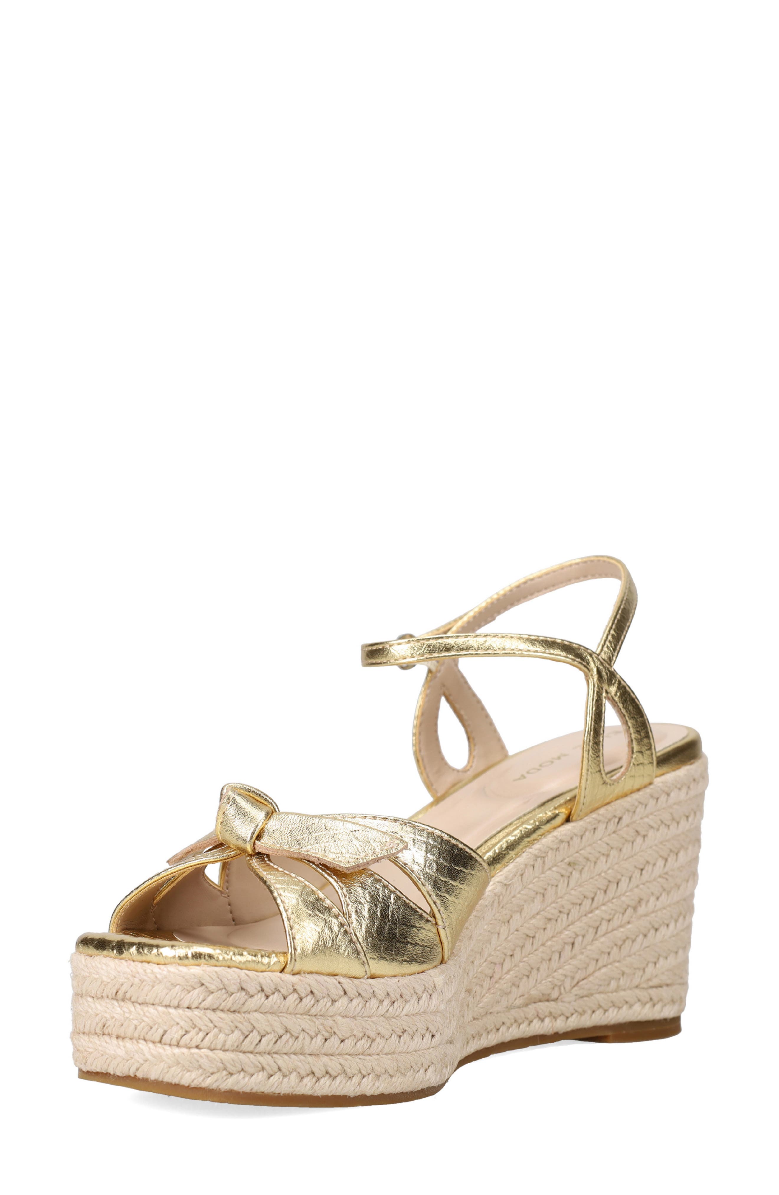 Elbie Espadrille Ankle Strap Platform Wedge Sandal, Alternate, color, LIGHT GOLD