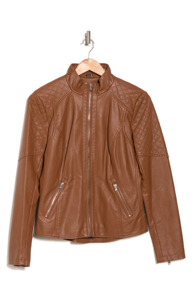 GUESS Faux Leather Quilted Jacket, Alternate, color, 