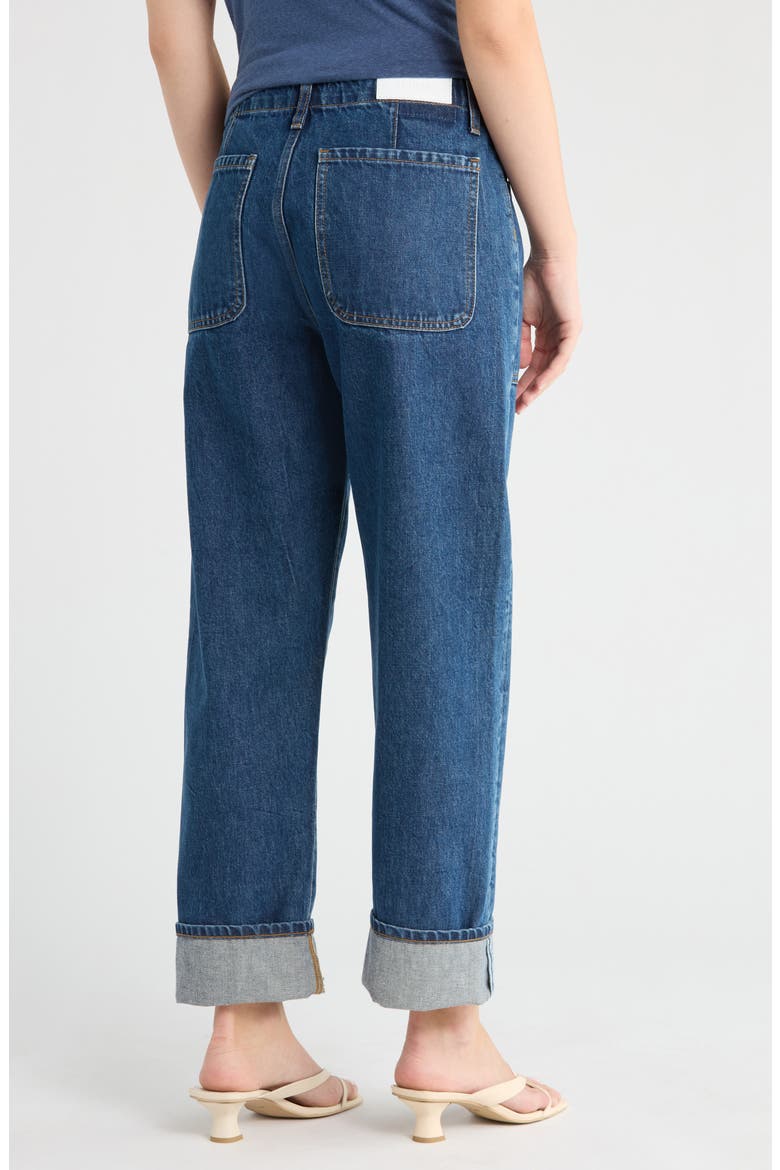 The Bender High Waist Cuff Straight Leg Jeans, Alternate, color, RUSTIC INDIGO