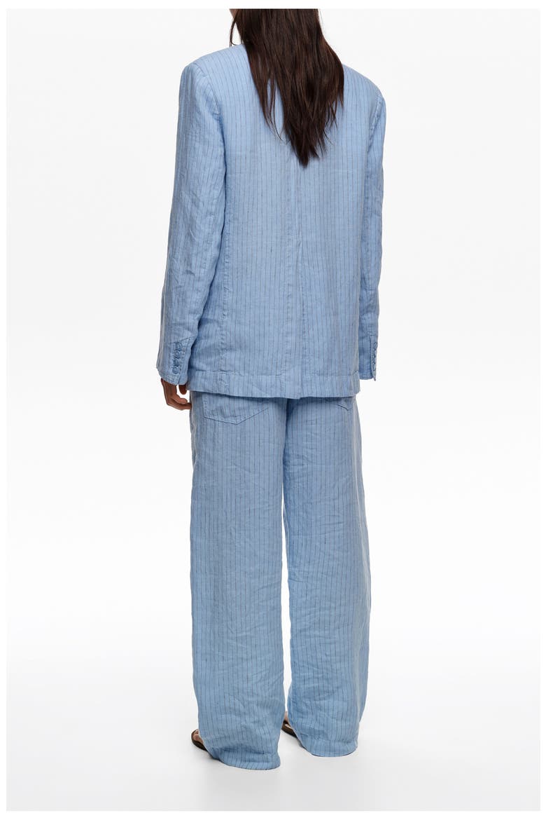 Striped Washed Linen Barrel Trousers, Alternate, color, LIGHT BLUE