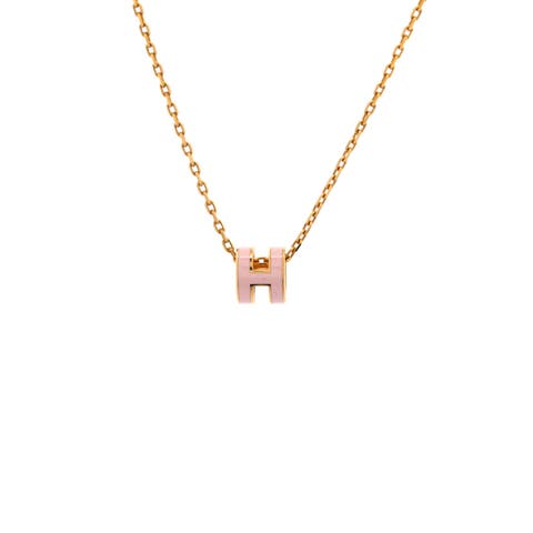 Pop H Pendant Chain Necklace Metal and Enamel Mini