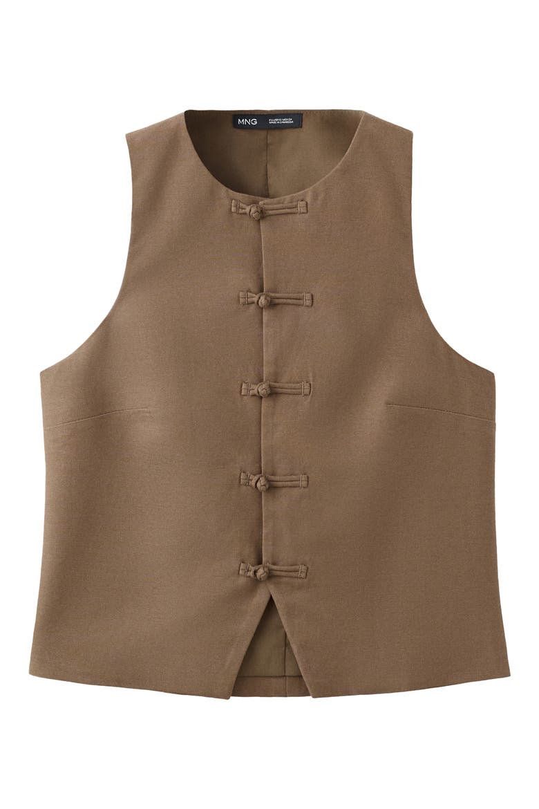 Toggle Closure Vest, Alternate, color, BROWN