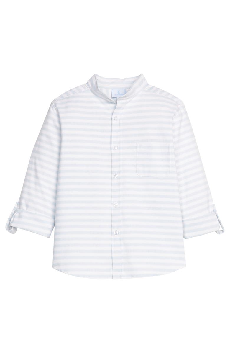Little English Kids' Mandarin Collar Roll Sleeve Shirt, Main, color, Savannah Stripe