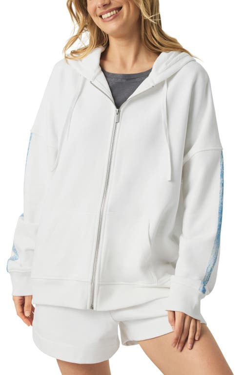 Splendid Cotton Terry Cloth Graphic Zip-up Hoodie