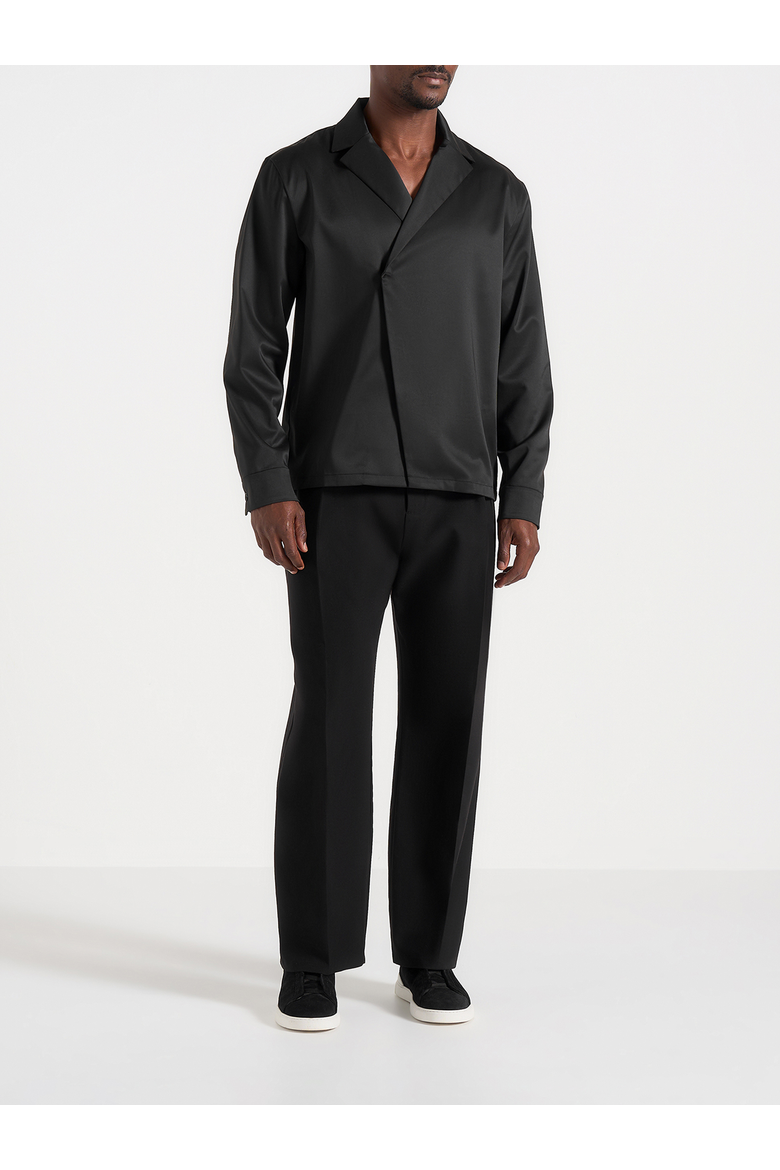 Alban Tailored Double Breasted Shirt, Alternate, color, Black