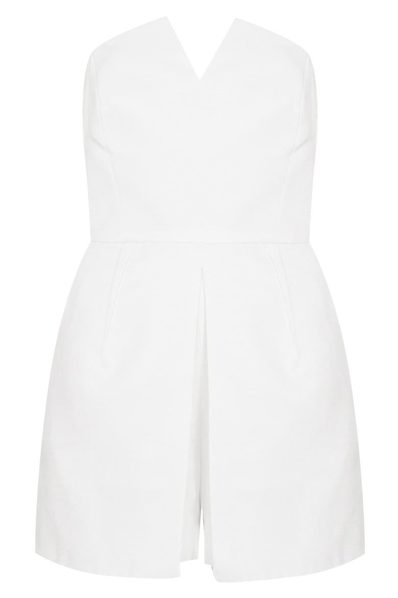 Notched Neck Romper, Alternate, color, IVORY